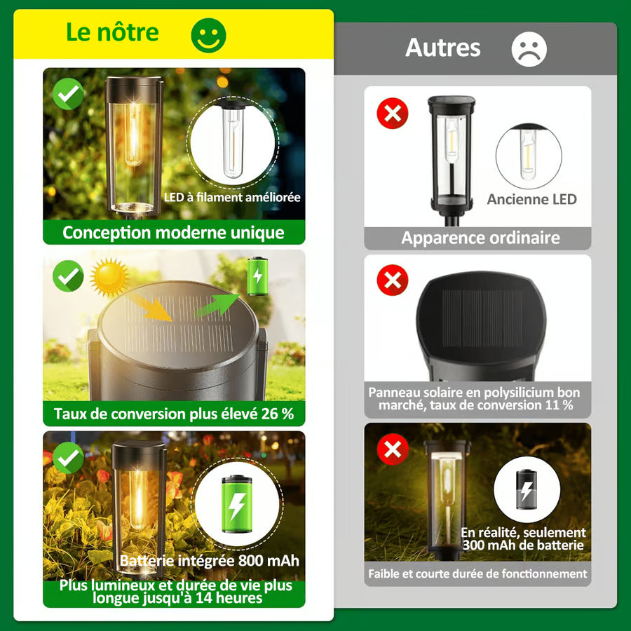 ÉcoLamp - Lampes solaires pour jardin🔥 2 pour le prix d'1 🔥